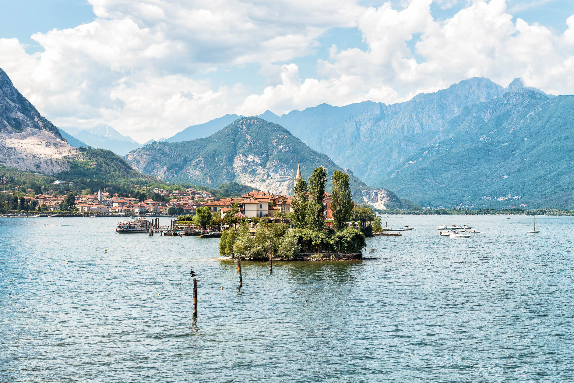 Lake Maggiore with Fishermen Island. View from Island Bella.